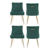 4PCs Viviana Velvet Dining Chairs w/Gold Legs & Ring Handle – Modern Accent