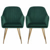 2X Dining Chairs Velvet Set Padded Seat Gold Metal Leg Kitchen Chair Home Office