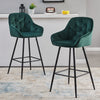 2 PCS Luxury Kitchen Bar Stools Velvet Padded Seat ＆ Armrest Salon Lounge chairs