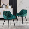 Noble Set of 2 Dining Chairs Velvet Armchairs Upholstered Soft Seat Back Metal