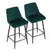 2x Velvet Bar Stool Metal Leg Breakfast Pub Chairs Kitchen Counter Furniture