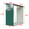 Metal Steel Outdoor Garden Shed Tools Log Wood Firewood Storage Rack Gable Roof