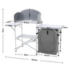 Folding Camping Kitchen Portable Windshield Cooking Table Picnic Storage Cabinet