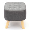 Linen Fabric Padded Stool Bench Footstool Pouffe Footrest Living Room Bedroom
