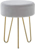 Velvet Round Dressing Stool Makeup Chair Footstool Footrest Ottoman Hairpin legs