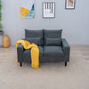 2 Seater faux leather/Linen Fabric Love Seat Sofa Armchair with Footstool Couch