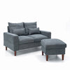 2 Seater faux leather/Linen Fabric Love Seat Sofa Armchair with Footstool Couch