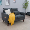 2 Seater faux leather/Linen Fabric Love Seat Sofa Armchair with Footstool Couch