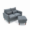 2 Seater faux leather/Linen Fabric Love Seat Sofa Armchair with Footstool Couch