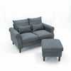 2 Seater faux leather/Linen Fabric Love Seat Sofa Armchair with Footstool Couch