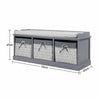 Shoe Bench Shoes Storage Organizer Baskets Cabinet Cushioned Seat Home Hallway