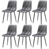 4/6X Dining Chairs Set Velvet Padded Seat Metal Legs Home Kitchen Office