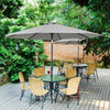 2.7M Round Garden Parasol Sun Shade Patio Hanging Umbrella with Crank Tilt Base