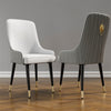 Set 2 Leather Kitchen Dining Chairs Tufted Gold Lion Head Pull Ring Accent Chair