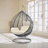 Rattan Effect Garden Hanging Egg Swing Chair Patio Hammock with Cushion Relaxing