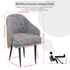 2Pcs Dining Chairs Skin-friendly Linen Fabric Seat Metal Legs Kitchen Chair Home