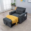 Linen/Faux Leather Sofa Bed Corner - Sofa Bed with Storage & Reversible Chaise