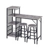 3Pcs Bar Table Stools Set 2 Bar Stools for Breakfast Pub Counter Small Apartment