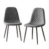 2/4/6 Dining Chairs Set Velvet Faux Suede Leather Padded Seat Metal Leg Grey New