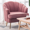 Velvet Scallop Shell Back Tub Chair Armchair Dressing Sofa Stool Bedroom Lounge