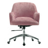 Adjustable Swivel Computer Desk Chair Armchair Office Crushed Velvet Padded Seat