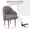 2Pcs Dining Chairs Skin-friendly Linen Fabric Seat Metal Legs Kitchen Chair Home