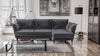 Corner Sofa Bed Storage Container Sleep Function Springs Grey Yellow OPTIMUS