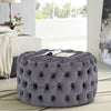 Square/Round Velvet Tufted Button Stool Ottoman Pouffe Footrest Cube Table