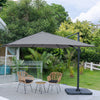 Patio Parasol Base Sets Offset Cantilever Umbrella Sun Shade Rainproof Canopy