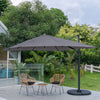 Patio Parasol Base Sets Offset Cantilever Umbrella Sun Shade Rainproof Canopy