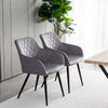 Set of 2 Armchairs Dining Chairs with Arms Velvet PU Faux Leather Chairs Kitchen