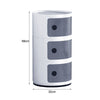Round Bathroom Bedroom 2-5Drawer Storage Unit ABS Cabinet Cupboard Bedside Table