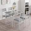 5PCS Wooden Dining Table Set for 4,Kitchen Table&Chairs Set w/Upholstered Seats