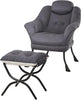 Comfy Armchair with Footstool, Lazy Chair with Footstool Accent Sofa Chair