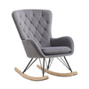 High Back Rocking Armchair Fabric Upholstered Tufted Leisure Chair Recliner Seat