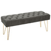 Upholstered Bench Dining Chairs Stools Bedroom Footstool Button Decorated Seat