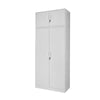 Extra Tall 225cm Storage Cabinet Lockable Steel Garage Office Workshop Cupboard