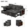 L-Shaped Convertible Sofa Bed Corduroy 3-in-1 Sleeper Sofa with Storage Chaise