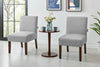 Dining Chairs & Table Set Linen Blend Bistro Seating Coffee Side Table | 3 Pcs