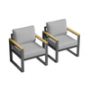 2Pcs Aluminum Patio Armchairs Set Thick Cushion Outdoor Garden Sofa Chairs