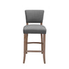2 Pcs 105cm Linen Fabric Bar Stools Wooden Frame Footrest Padding High Back