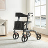 Folding Rollator,Lightweight Walking Aid 4 Wheels Mobility Walker w/ Seat,Break