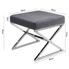 Velveteen Pouffe Chairs X-Shape Legs Footrest Ottoman Vanity Dressing Seat Stool