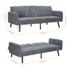 Sofabed 3 Seater Cup Holder Table Click Clack Recliner Settee Couch Sofa Sleeper