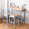 Breakfast Bar Table & 2 Chairs Set Pine Wood Kitchen Living Room Wall Side Unit