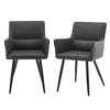 2pcs Faux Leather PU Padded Dining Chairs Kitchen Dining Room Chair W/Metal Legs