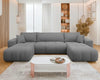 U-Shaped Corner Sofa Bed Symmetrical with Storage Velour Fabric FURYN U