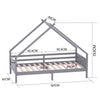 Kids Playhouse Platform Children Kid Treehouse Bed Frame Solid Wooden Bed Canopy