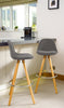 Bar Stools Kitchen Breakfast Chairs Dining Modern Wooden Velvet | Set of 2