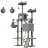 Flamaker Large Cat Tree 209 cm Cat Tower Multi-Level Plush Cat Condo Grey